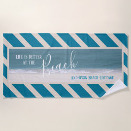 Het leven is beter in het strand | Mooie foto Strandlaken