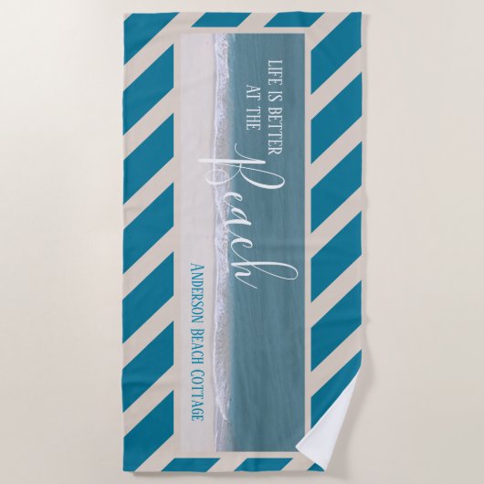 Het leven is beter in het strand | Mooie foto Strandlaken (Voorkant)