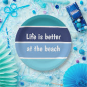 Het leven is beter in het strand papieren bordje (Feest)