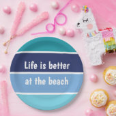 Het leven is beter in het strand papieren bordje (Feest)