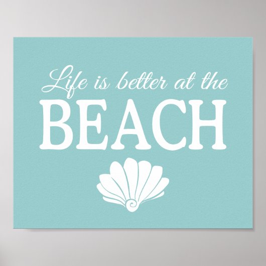 Het leven is beter in het strand Poster (Voorkant)
