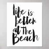 Het leven is beter in het strand poster (Voorkant)