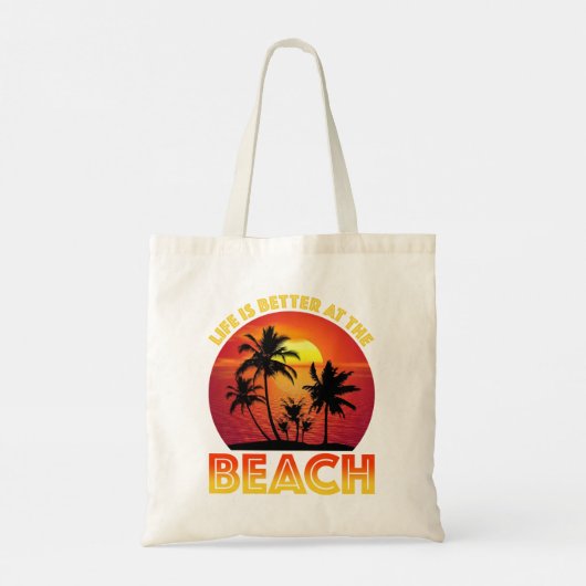 Het leven is beter in het strand tote bag (Achterkant)