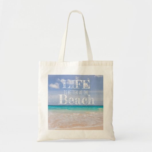 Het leven is beter in het strand tote bag (Voorkant)