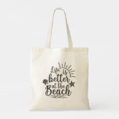 Het leven is beter in het strand tote bag (Achterkant)
