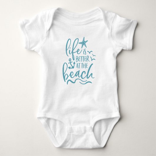 Het leven is beter in het strand Waves Anchor Romper (Voorkant)