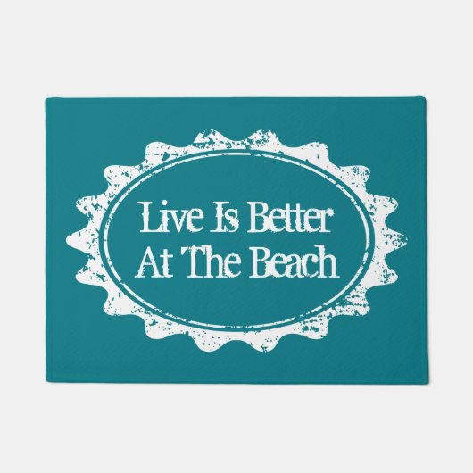 Het leven is beter in het strandhuis voor thuis deurmat (Voorkant)