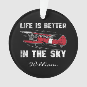 Het leven is beter in Skies Pilot Kerstmis Ornament