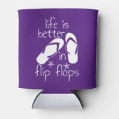 Het leven is beter in Teenslipper Blikjeskoeler (Voorkant)