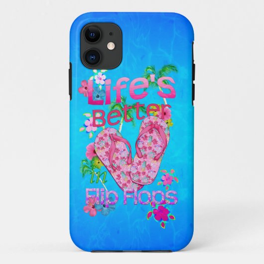 Het leven is beter in Teenslipper Case-Mate iPhone Case (Achterkant)
