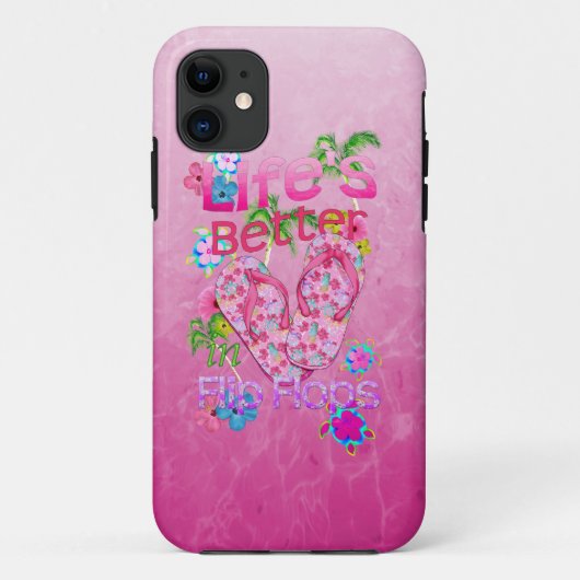 Het leven is beter in Teenslipper Case-Mate iPhone Case (Achterkant)