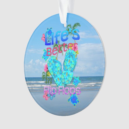 Het leven is beter in Teenslipper Ornament (voorkant)