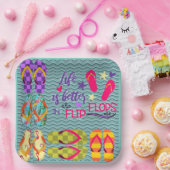 Het leven is beter in Teenslipper Papieren Bordje (Feest)