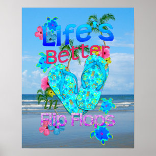 Het leven is beter in Teenslipper Poster