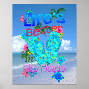 Het leven is beter in Teenslipper Poster