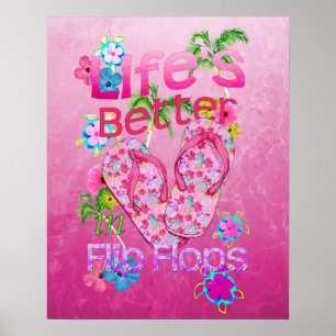 Het leven is beter in Teenslipper Poster