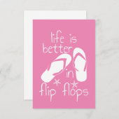 Het leven is beter in Teenslipper RSVP Kaartje (Voorkant / Achterkant)