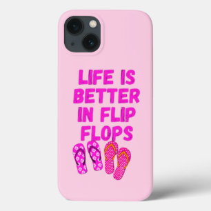 Het leven is beter in teenslippers iPhone 13 hoesje