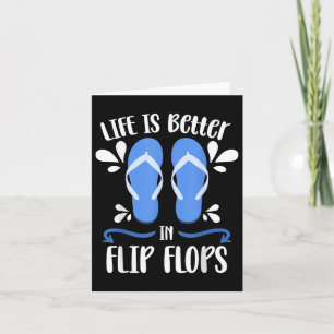 Het leven is beter in Teenslippers Funny Tropical Kaart