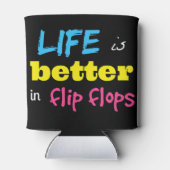 Het leven is beter in teenslippers koelbox blikjeskoeler (Achterkant)