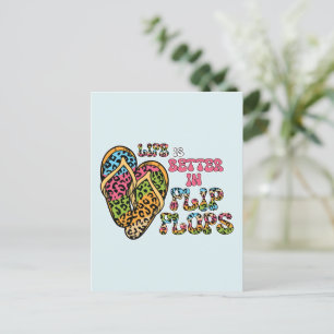 Het leven is beter in Teenslippers- Summer Vibes Briefkaart