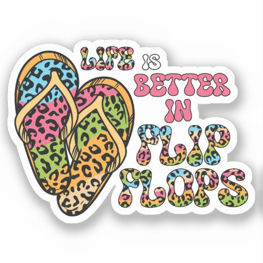 Het leven is beter in Teenslippers- Summer Vibes Sticker (Voorkant)
