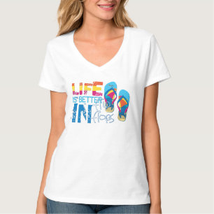 Het leven is beter in teenslippers t-shirt