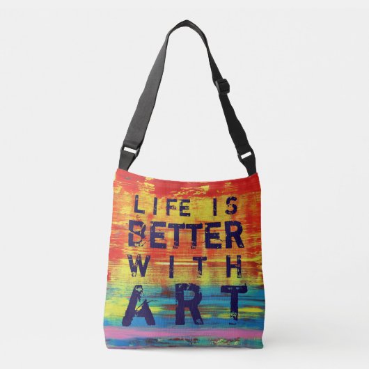 Het leven is beter met Art - Sunny Yellow Abstract Crossbody Tas (Voorkant)
