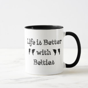 Het leven is beter met Belties Belted Galloway Koe Mok