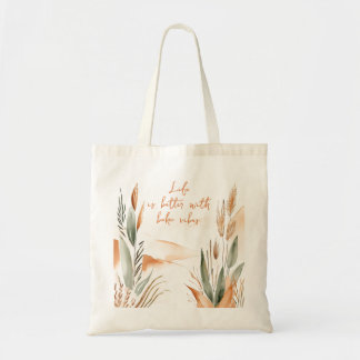 Het leven is beter met Boho Vibes minimalistische Tote Bag