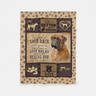 Het leven is beter met Boxer Fleece Blanket, Dog L Deken