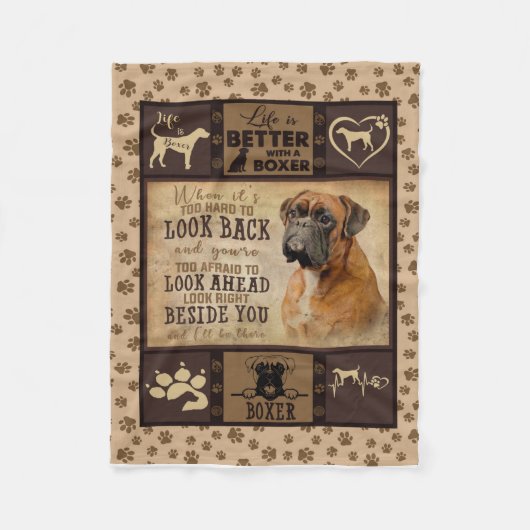 Het leven is beter met Boxer Fleece Blanket, Dog L Deken (Voorkant)