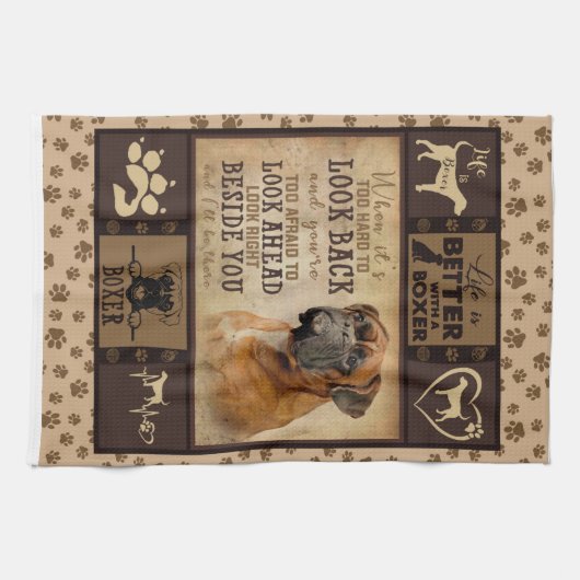 Het leven is beter met Boxer Fleece Blanket, Dog L Theedoek (Horizontaal)