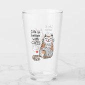 Het leven is beter met Cats Doodle Glas (Voorkant)