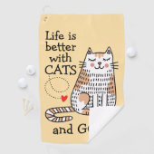 Het leven is beter met Cats Doodle Golfhanddoek (Insitu)