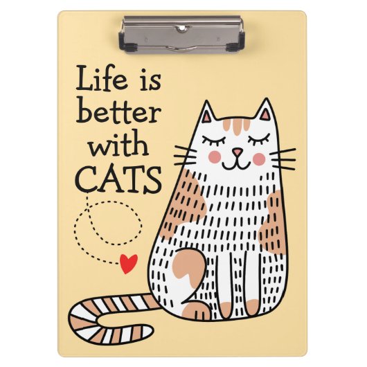 Het leven is beter met Cats Doodle Klembord (Voorkant)