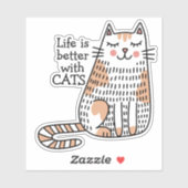 Het leven is beter met Cats Doodle Sticker (Vel)