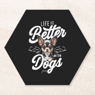 Het leven is beter met Chihuahua honden Kartonnen Onderzetters