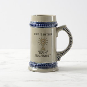 Het leven is beter met de Heilige Eucharistie Bierpul