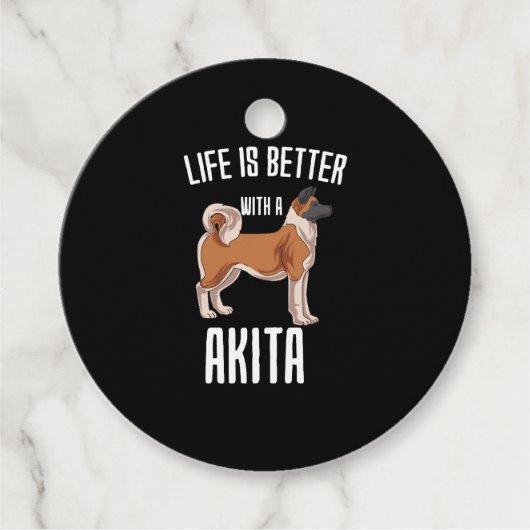 Het leven is beter met een Akita Bedankjes Labels (Voorkant)