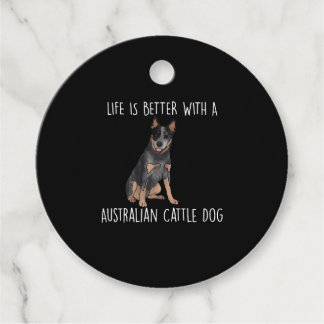 Het leven is beter met een Australische runderhond Bedankjes Labels