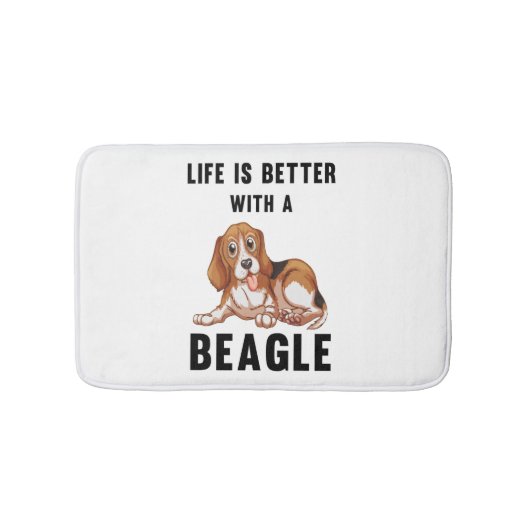 Het leven is beter met een Beagle Badmat (Voorkant)