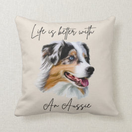 Het leven is beter met een blauw handlanger kussen