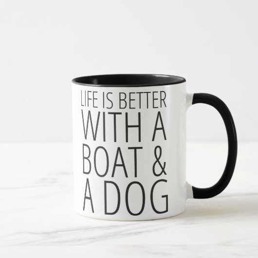 Het leven is beter met een boot en een hond Mok (Rechts)