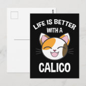 Het leven is beter met een calico briefkaart (Voorkant / Achterkant)