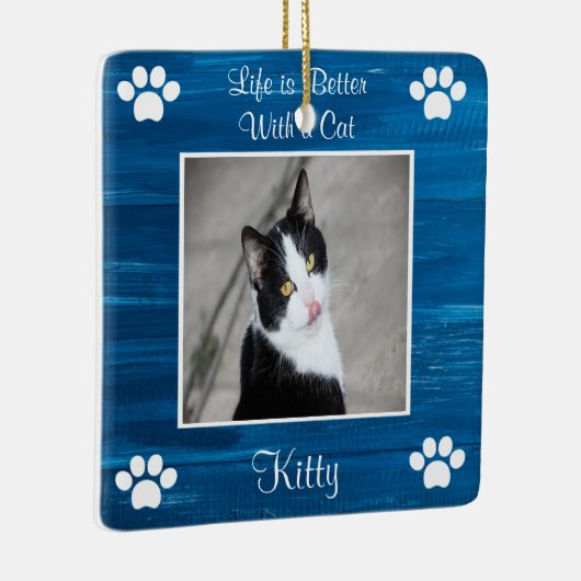 Het leven is beter met een Cat Ceramic Ornament (Rechts)