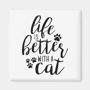 Het leven is beter met een Cat Cute Cat Caps Aesth Magneet