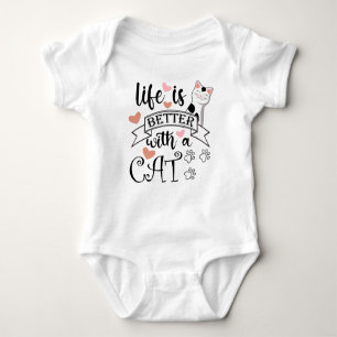 Het leven is beter met een Cat quote slogan Romper