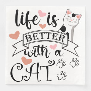 Het leven is beter met een Cat quote slogan Servet