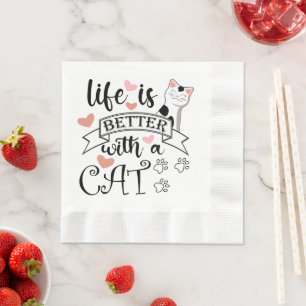 Het leven is beter met een Cat quote slogan Servet